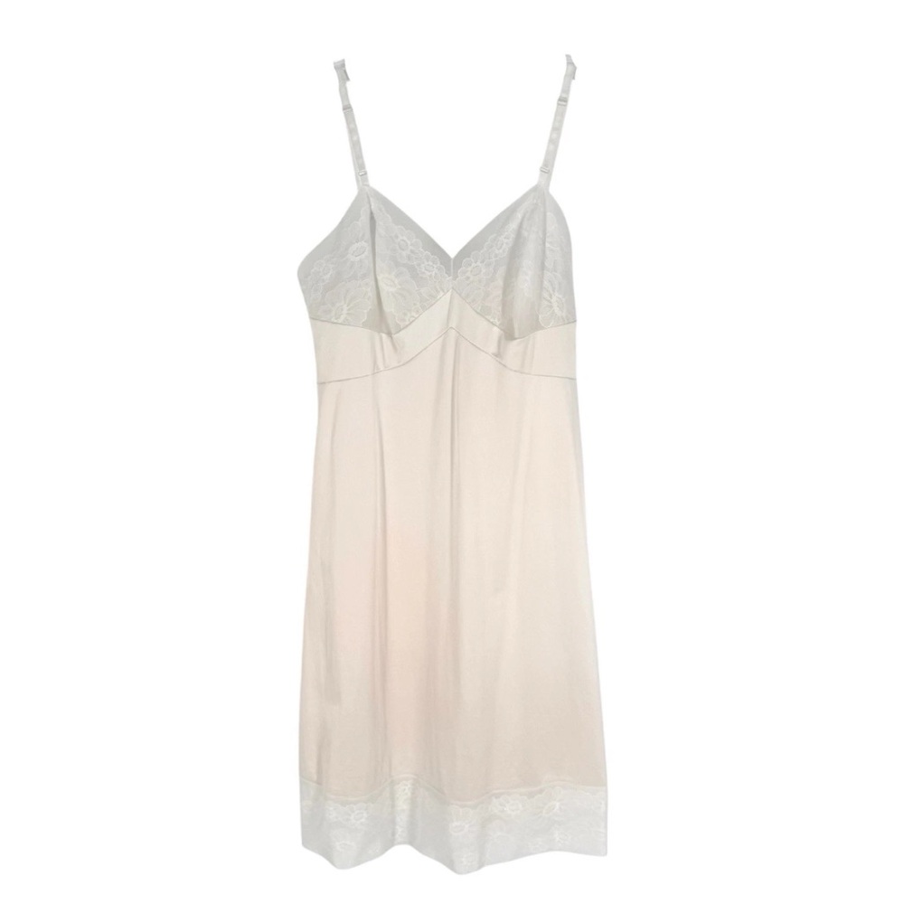 Vintage JC Penney Full Slip Womens Size 36 Blush Ivory Lace Accent Nylon Antron - Picture 9 of 9